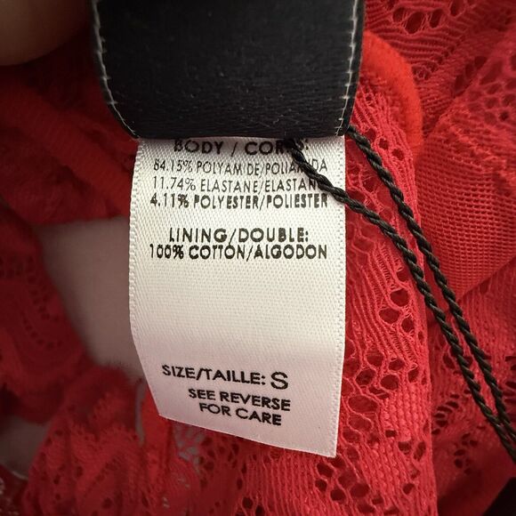 Mucci By Anthropology Bella Bodysuit Red Small Lace - Picture 7 of 9